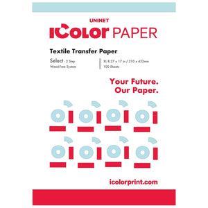 Uninet Select 2 Step Transfer & Adhesive Paper Kit 8.27" x 17" – 100 Pack Sublimation Bundle UniNET 