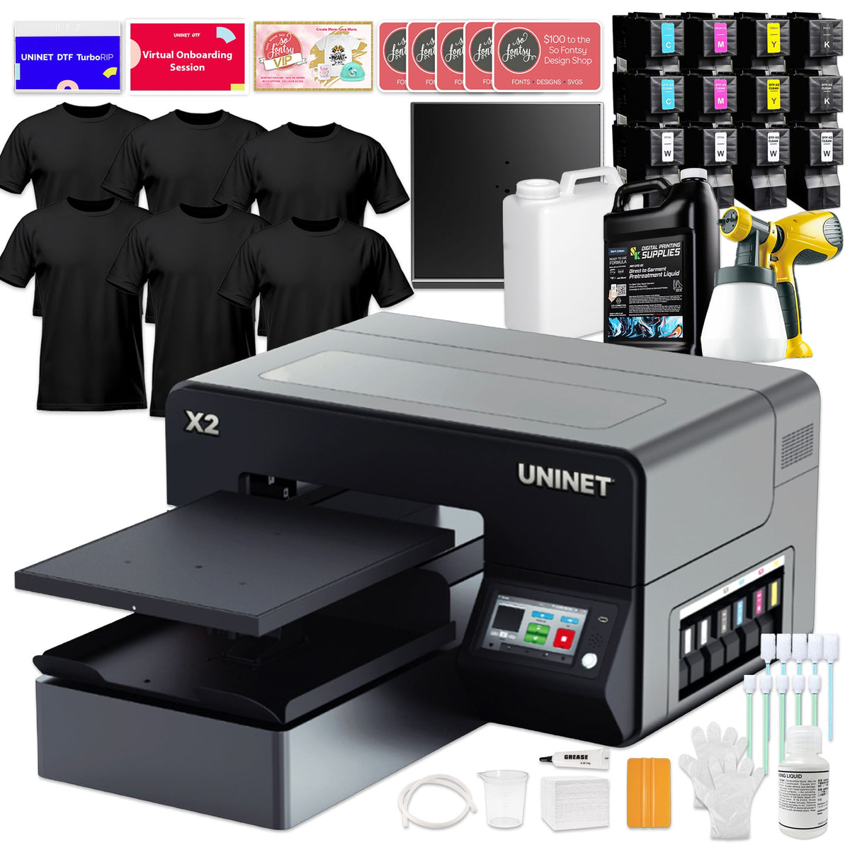 Uninet X2 DTG &amp; DTF Dual Function Garment Printer Bundle DTG Bundles UniNET 