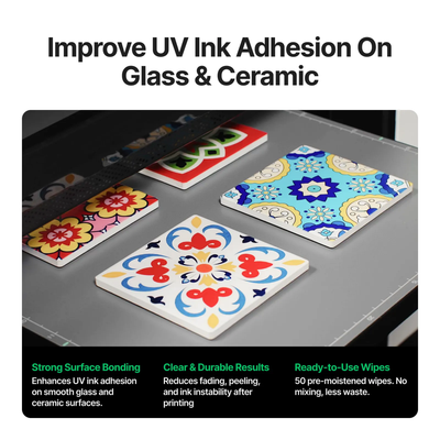 xTool UV Printing Primer Wipes for Glass and Ceramics, O1 Omni Printer, 50 Pack