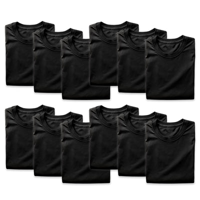 UxPrint 12 Pack 100% Cotton Black T-Shirts - Medium DTF Image Armor 