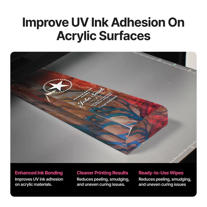 xTool UV Printing Primer Wipes for Acrylic, O1 Omni Printer, 50 Pack