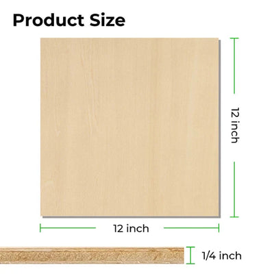 xTool 1/8" Basswood Plywood Sheets -12in x 12in Laser Engraver Accessories xTool 