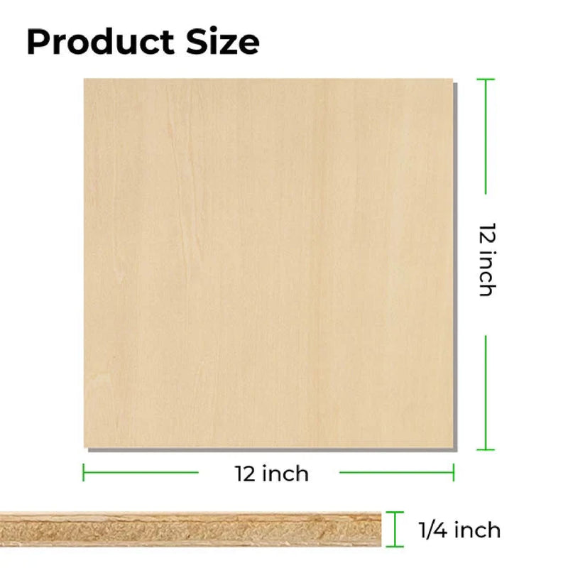 xTool 1/8" Basswood Plywood Sheets -12in x 12in Laser Engraver Accessories xTool 