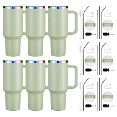 xTool 40oz Army Green to Iridescent Tumbler w/ Removable Handle - 6 Pack - Swing Design1