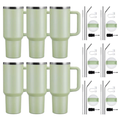xTool 40oz Army Green to Silver Tumbler w/ Removable Handle - 6 Pack - Swing Design1
