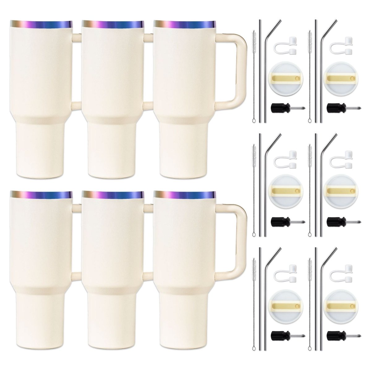 xTool 40oz Cream to Iridescent Stainless Steel Tumbler | Swing Design