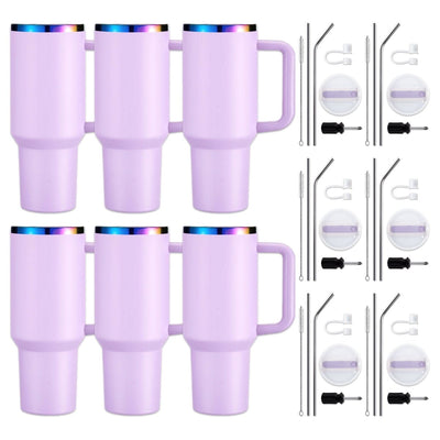 xTool 40oz Purple to Iridescent Tumbler w/ Removable Handle - 6 Pack - Swing Design1