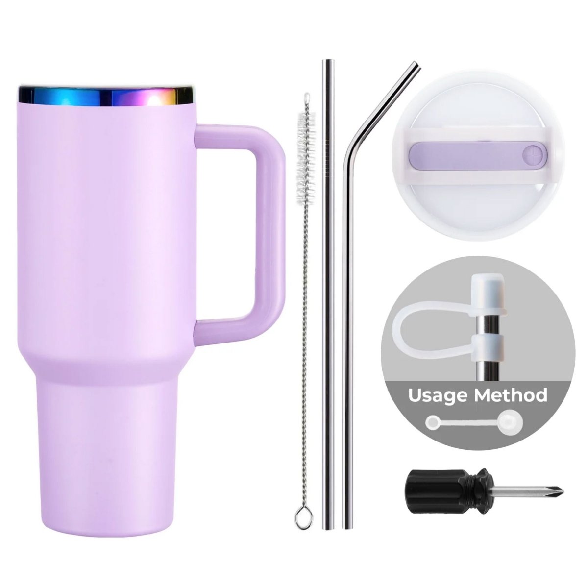 xTool 40oz Purple to Iridescent Stainless Steel Tumbler | Swing Design