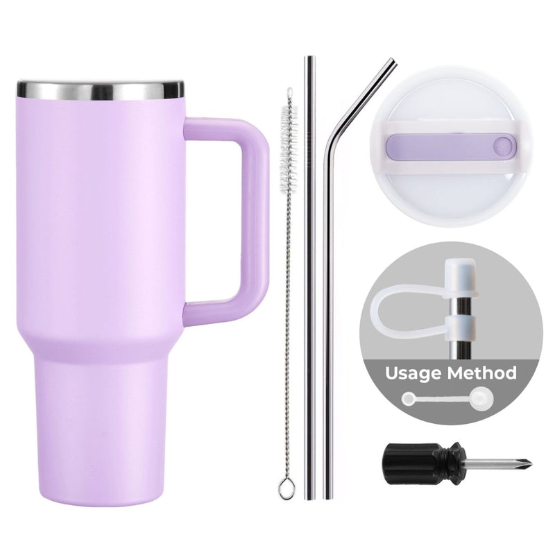 xTool 40oz Purple to Silver Tumbler w/ Removable Handle - 6 Pack - Swing Design3