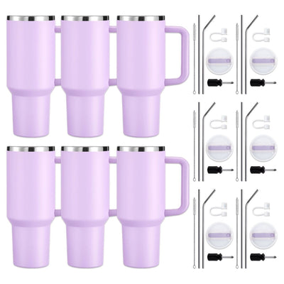 xTool 40oz Purple to Silver Tumbler w/ Removable Handle - 6 Pack - Swing Design1