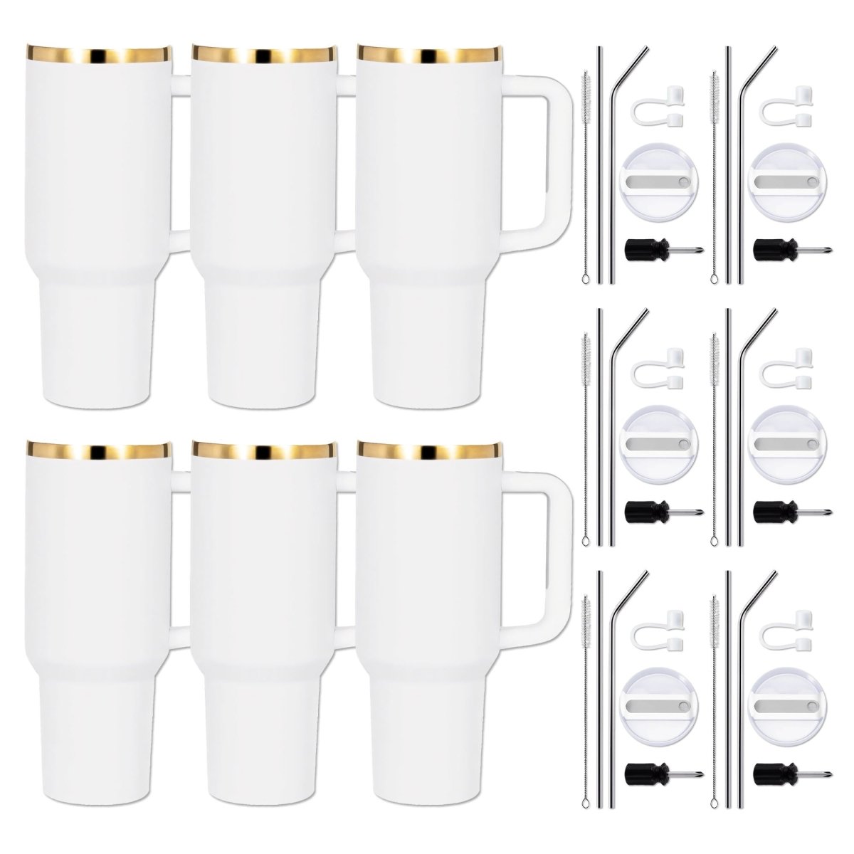 xTool 40oz White to Gold Stainless Steel Tumbler | Swing Design