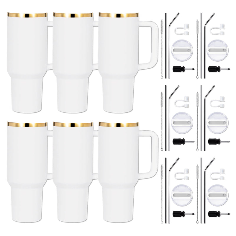 xTool 40oz White to Gold Stainless Steel Tumbler | Swing Design