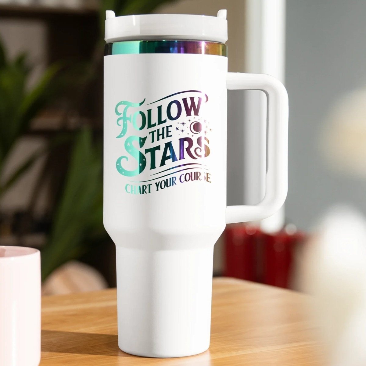 xTool 40oz White to Iridescent Stainless Steel Tumbler | Swing Design
