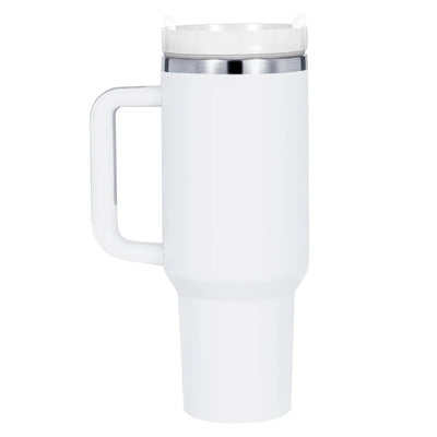 xTool 40oz White to Silver Stainless Steel Tumbler w/ Removable Handle - 6 Pack - Swing Design3