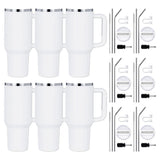 xTool 40oz White to Silver Stainless Steel Tumbler w/ Removable Handle - 6 Pack - Swing Design