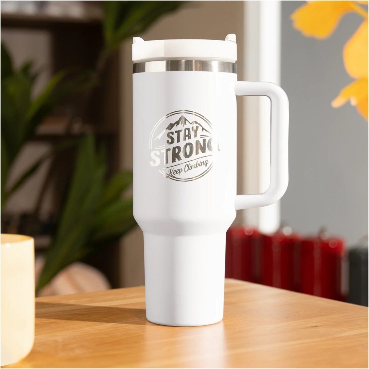 xTool 40oz White to Silver Stainless Steel Tumbler | Swing Design