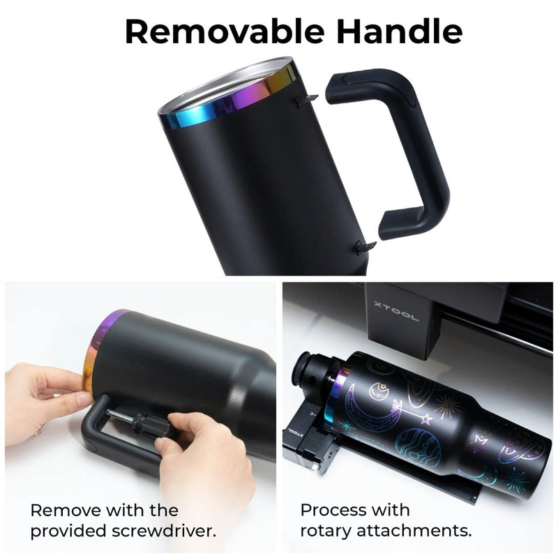 xTool 40oz Purple to Iridescent Tumbler w/ Removable Handle - 6 Pack - Swing Design10