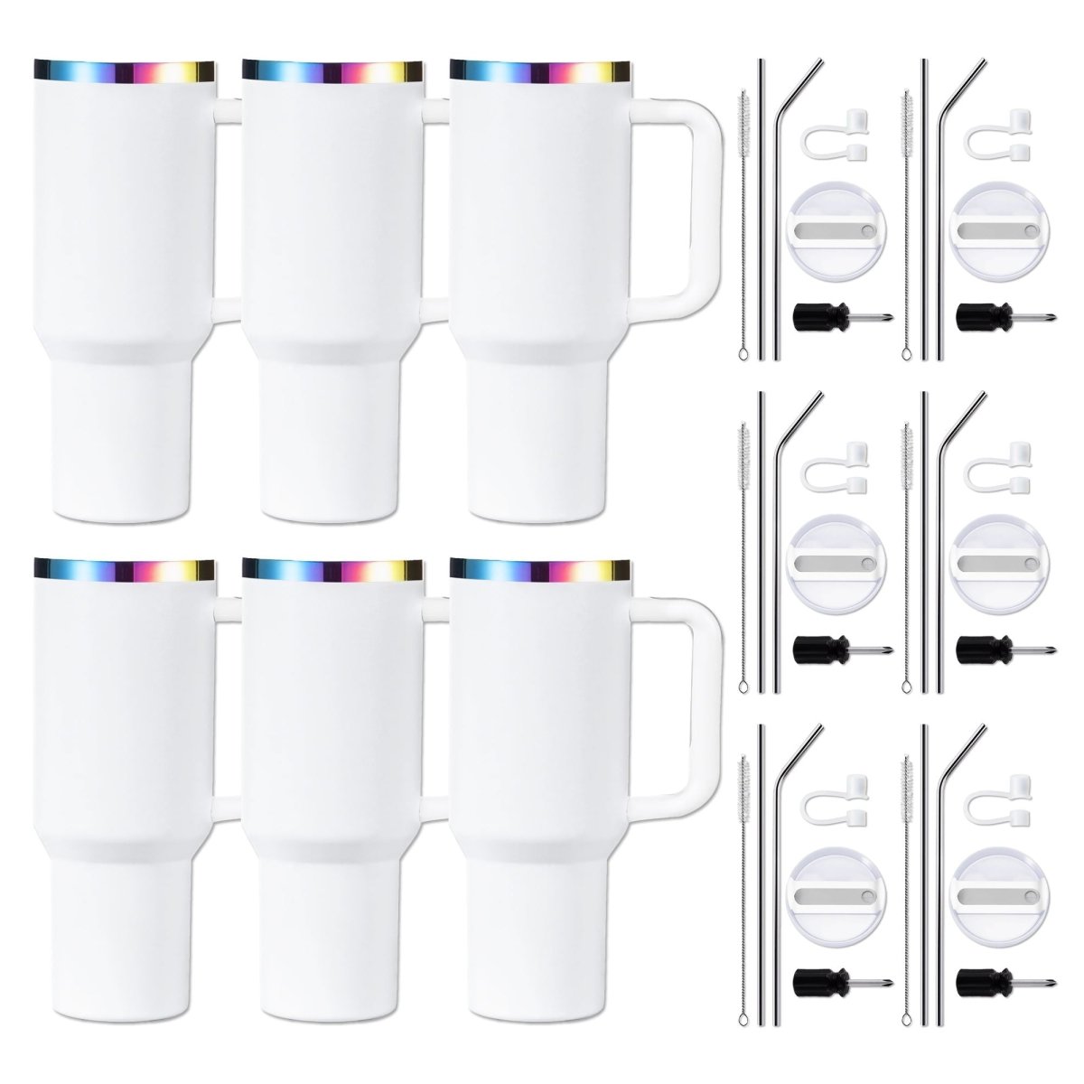 STAINLESS STEEL TUMBLER ホワイト Sロゴ入り xTool 40oz White to Iridescent Stainless Steel Tumbler | Swing Design
