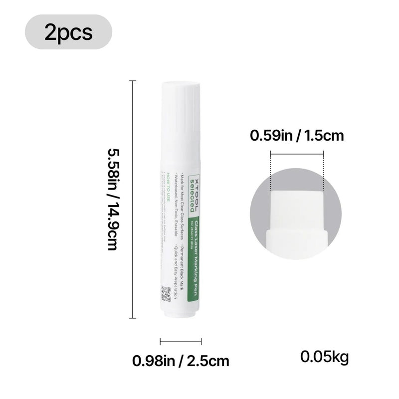 xTool Black Laser Marking Pen For Glass - 2 Pack - Swing Design5