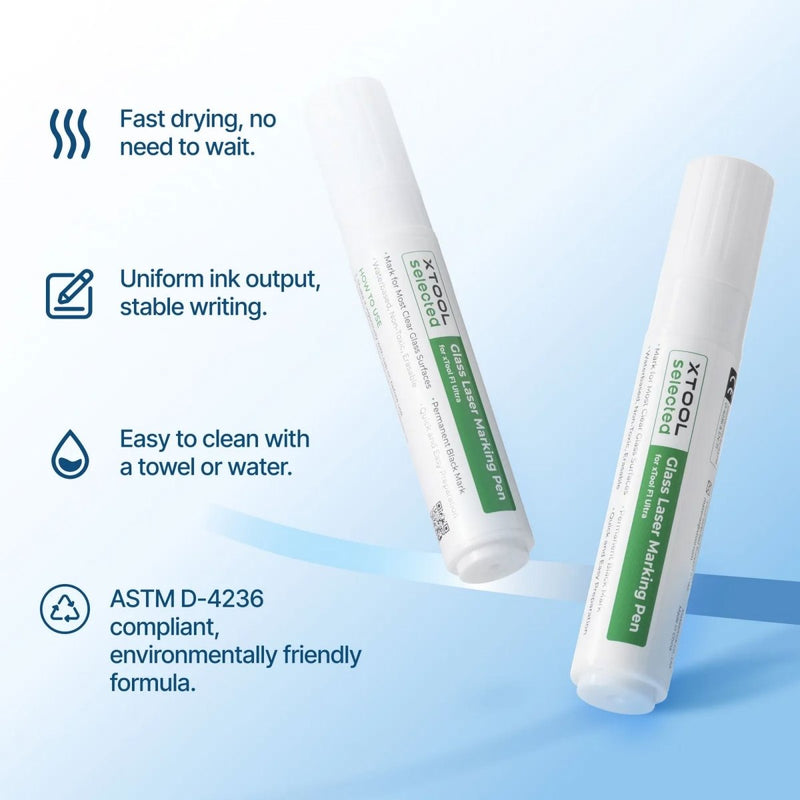 xTool Black Laser Marking Pen For Glass - 2 Pack - Swing Design6