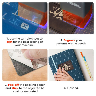xTool Brown To Silver Laserable PU Rectangular Patch - 10 Pack Laser Engraver Accessories xTool 