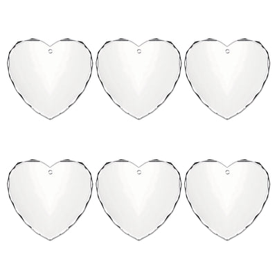 xTool Crystal Faceted Heart-Shaped Ornament - 6 Pack Laser Engraver Accessories xTool 