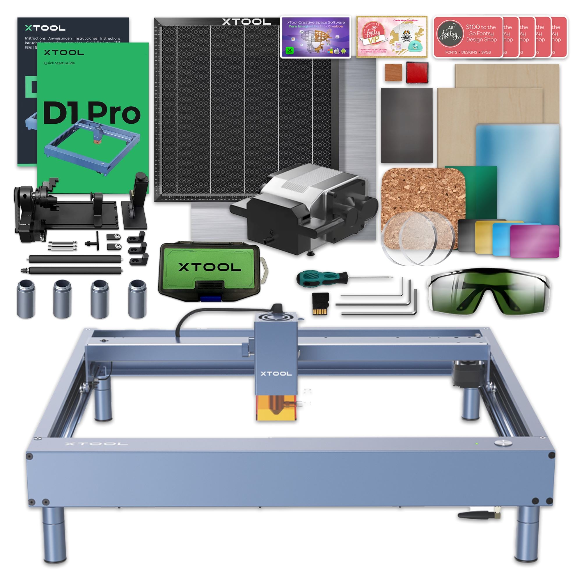 xTool D1-Pro 10W Laser Cutter/Engraver Bundle  3D Printing Supplies, 3D  Printers and Laser Engravers