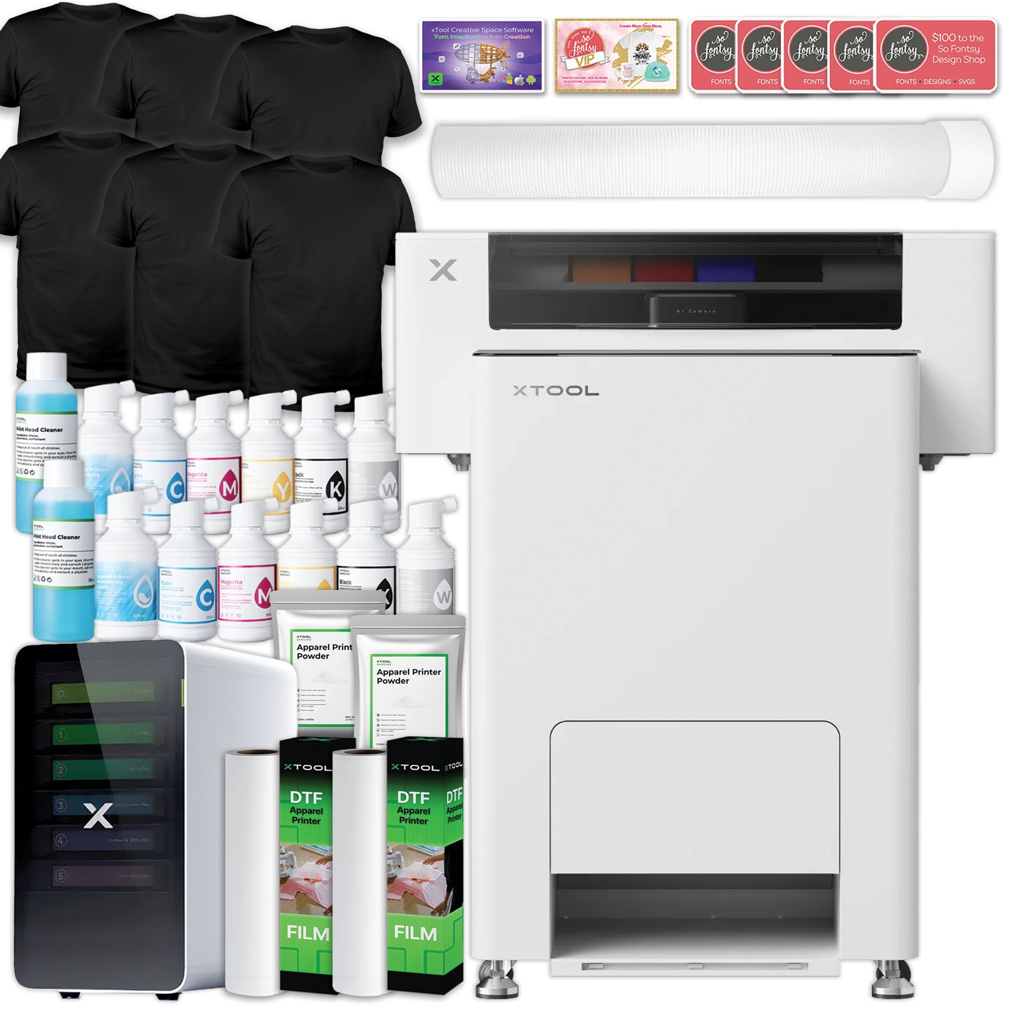 xTool DTF All-in-One Apparel Printer Bundle with Double Consumables DTF Bundles xTool With AP2 Air Filter +$900 