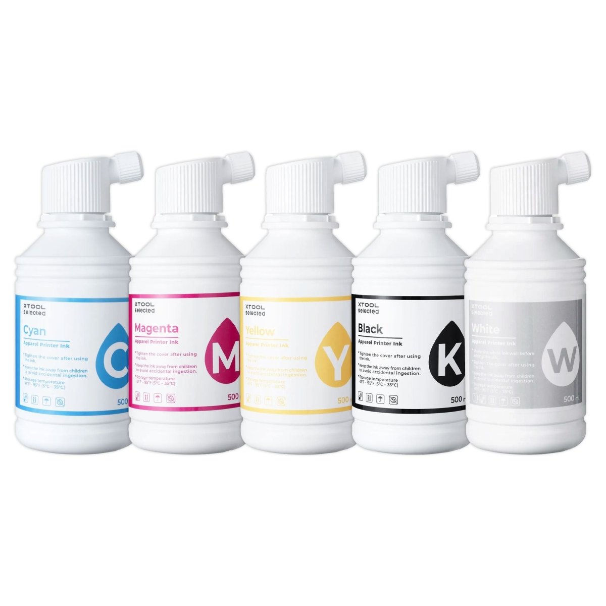 xTool DTF Apparel Printer Ink Set Refills - CMYK+W | Swing Design