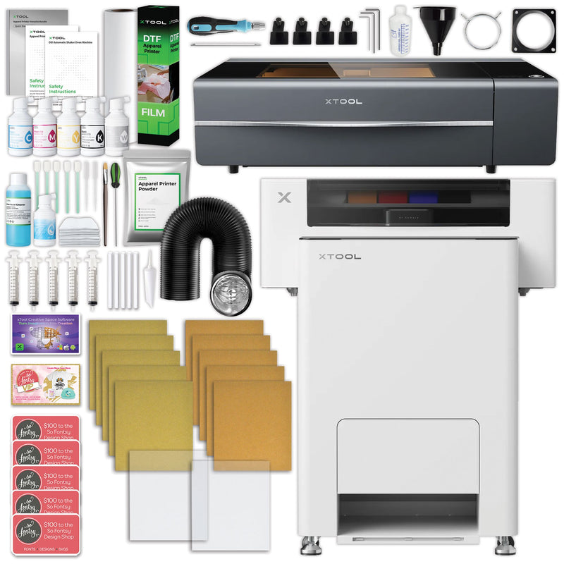 xTool DTF Apparel Printer Bundle with P2S CO2 Laser Cutter DTF Bundles xTool Without AP2 Air Purifier 