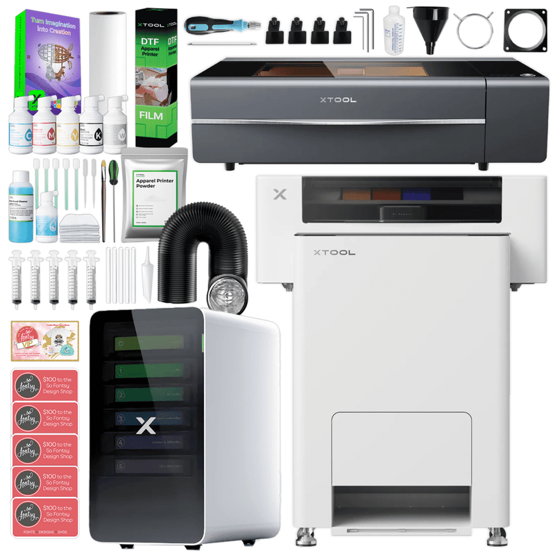 xTool DTF Apparel Printer Bundle with P2S CO2 Laser Cutter With AP2 Air Purifier +$800 Swing Design 1
