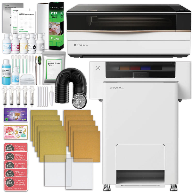 xTool DTF Apparel Printer Bundle with P3 80W CO2 Laser Cutter DTF Bundles xTool Without AP2 MAX Air Purifier 
