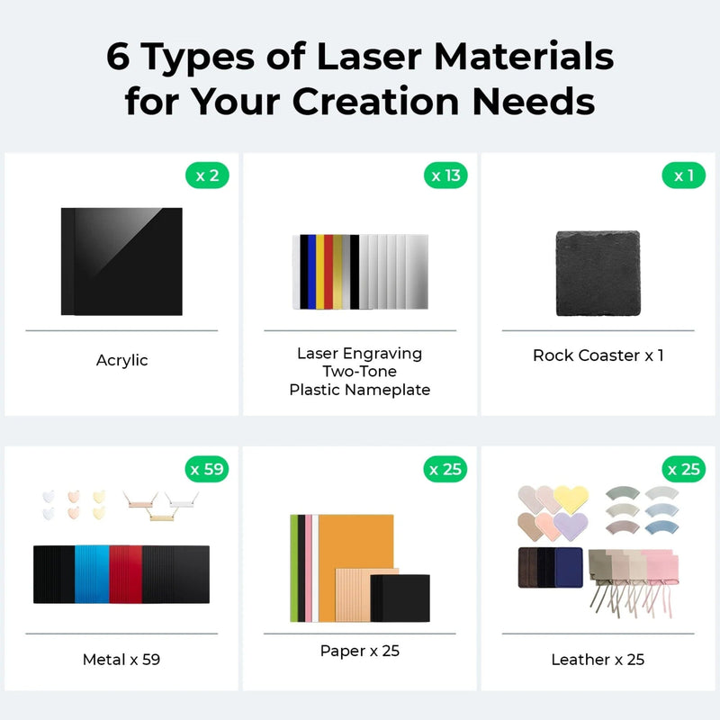 xTool F1 & F1 Ultra Material Explore Kit - 125 Pieces Laser Engraver Accessories xTool 