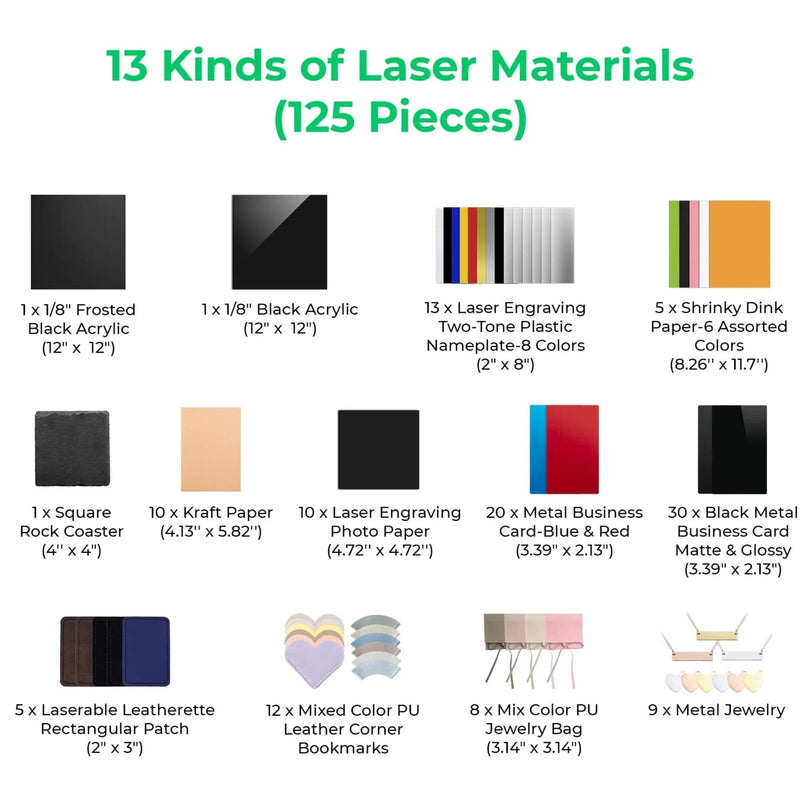 xTool F1 & F1 Ultra Material Explore Kit - 125 Pieces Laser Engraver Accessories xTool 