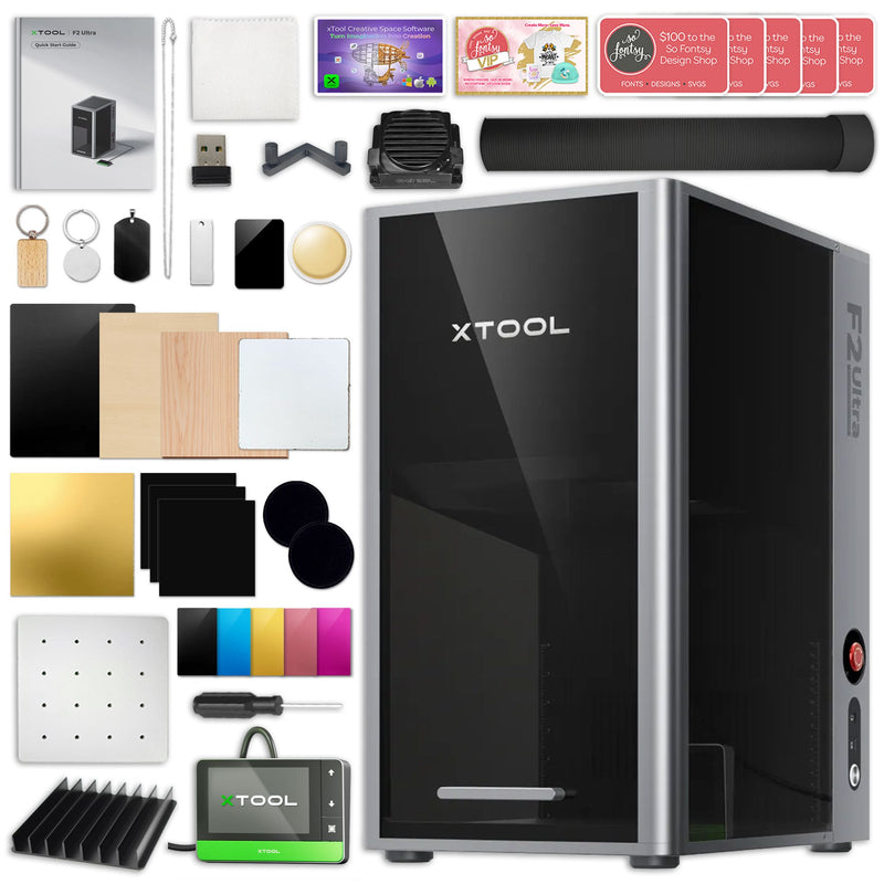 xTool F2 Ultra 60W MOPA & 40W Diode Laser Engraver Bundle with 4-in-1 Rotary Laser Engraver xTool 