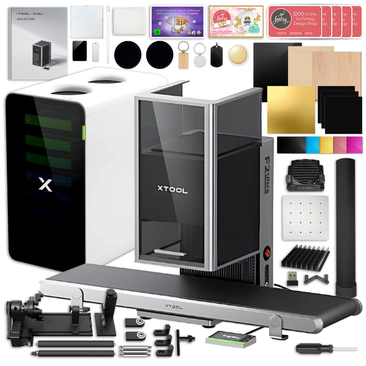 xTool F2 Ultra 60W MOPA &amp; 40W Diode Laser Engraver with Conveyor, Filter, Rotary Laser Engraver xTool 