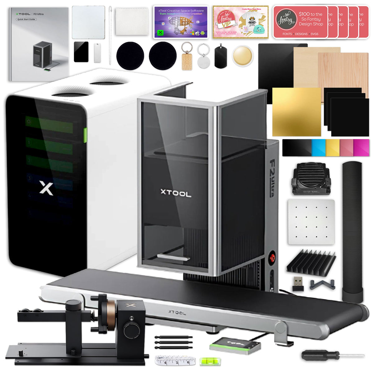 xTool F2 Ultra 60W MOPA &amp; 40W Diode Laser Engraver with Conveyor, Filter, Rotary Laser Engraver xTool 