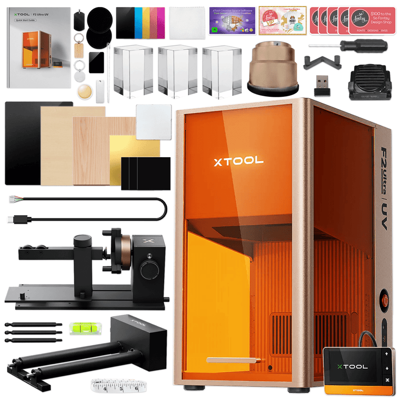 xTool F2 Ultra 5W UV Cold Laser with Rotary Engraver | Swing Design