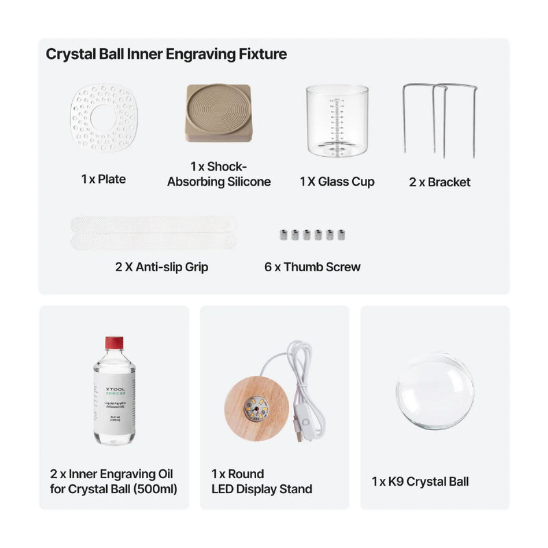 xTool F2 Ultra UV K9 Crystal Ball Inner Engraving Kit Laser Engraver Accessories xTool 