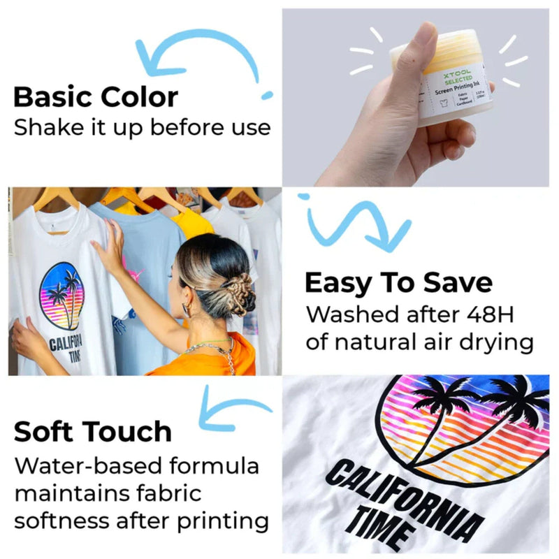 xTool Glow In The Dark Screen Printing Ink Set - 6 Colors Laser Engraver Accessories xTool 