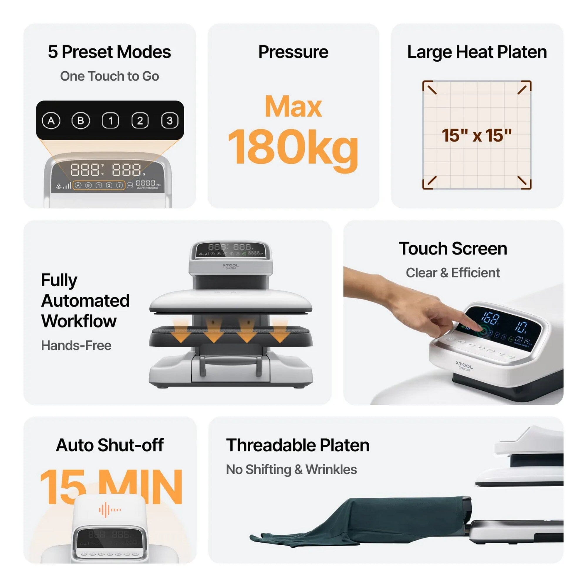 xTool HP2 15in x 15in Balanced Pressure Auto Heat Press Heat Press xTool 