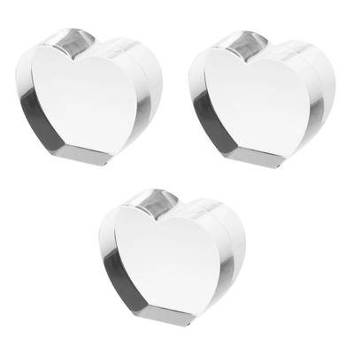 xTool K9 Beveled Heart-Shaped Crystal For F2 Ultra UV Laser Engraver - 3 Pack Swing Design 1