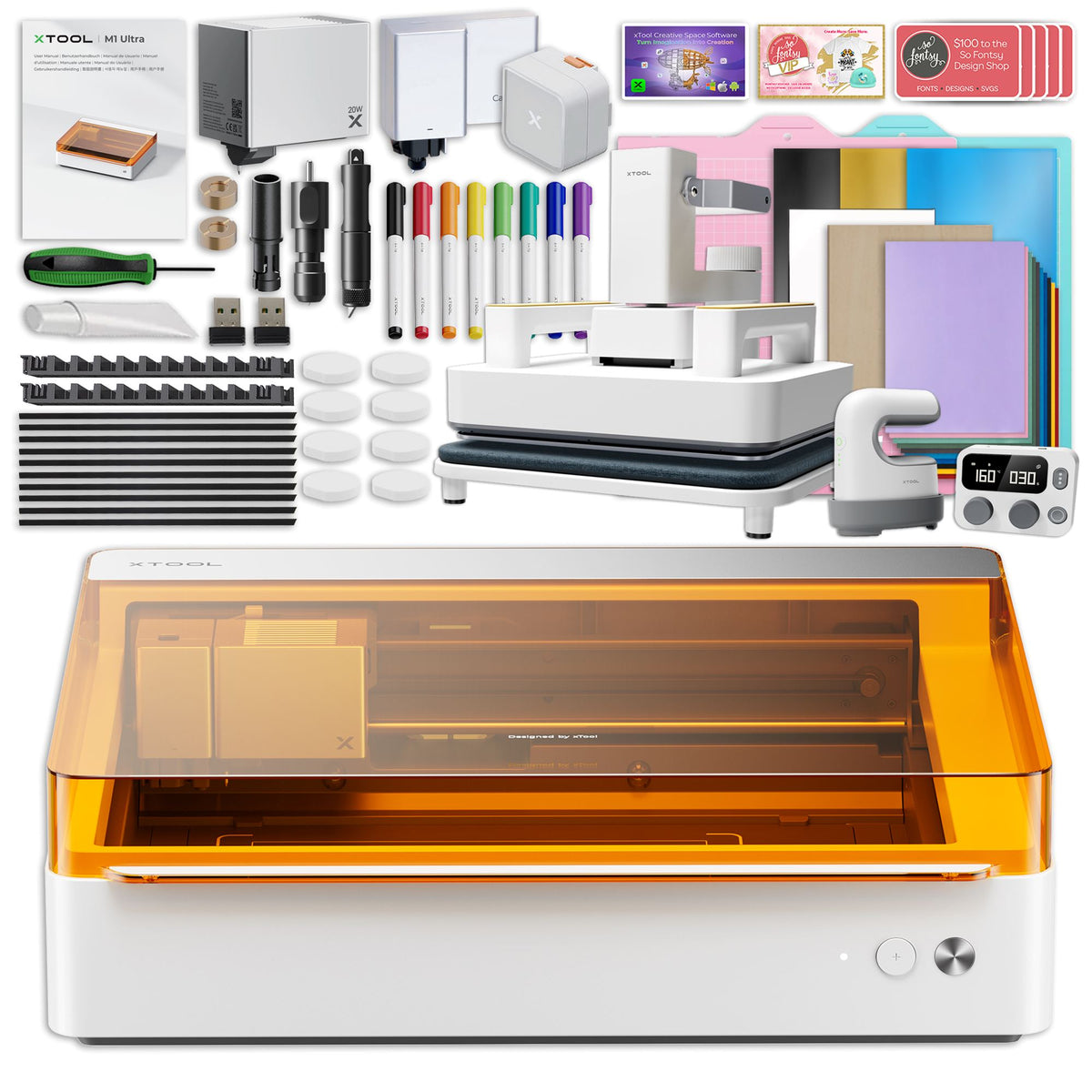 xTool M1 ULTRA 20W 4-in-1 Laser Machine with Heat Press Bundle Laser Engraver xTool 