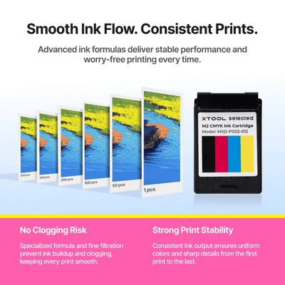 xTool M2 Color Craft CMYK Inkjet Replacement Cartridge 2 Pack Swing Design 4