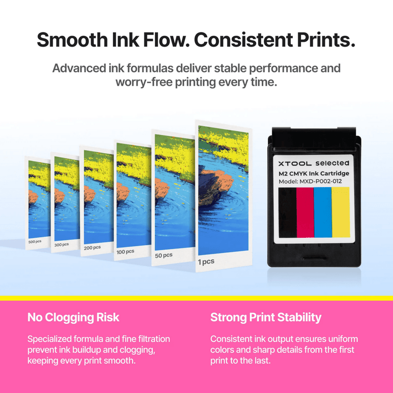 xTool M2 Color Craft CMYK Inkjet Replacement Cartridge 2 Pack Swing Design 4
