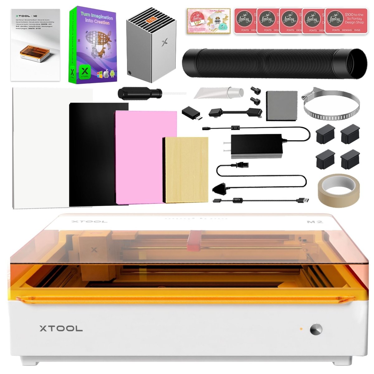 xTool M2 Color Craft Laser – Full Color Printer &amp; Laser Engraver 10W Laser Swing Design 1