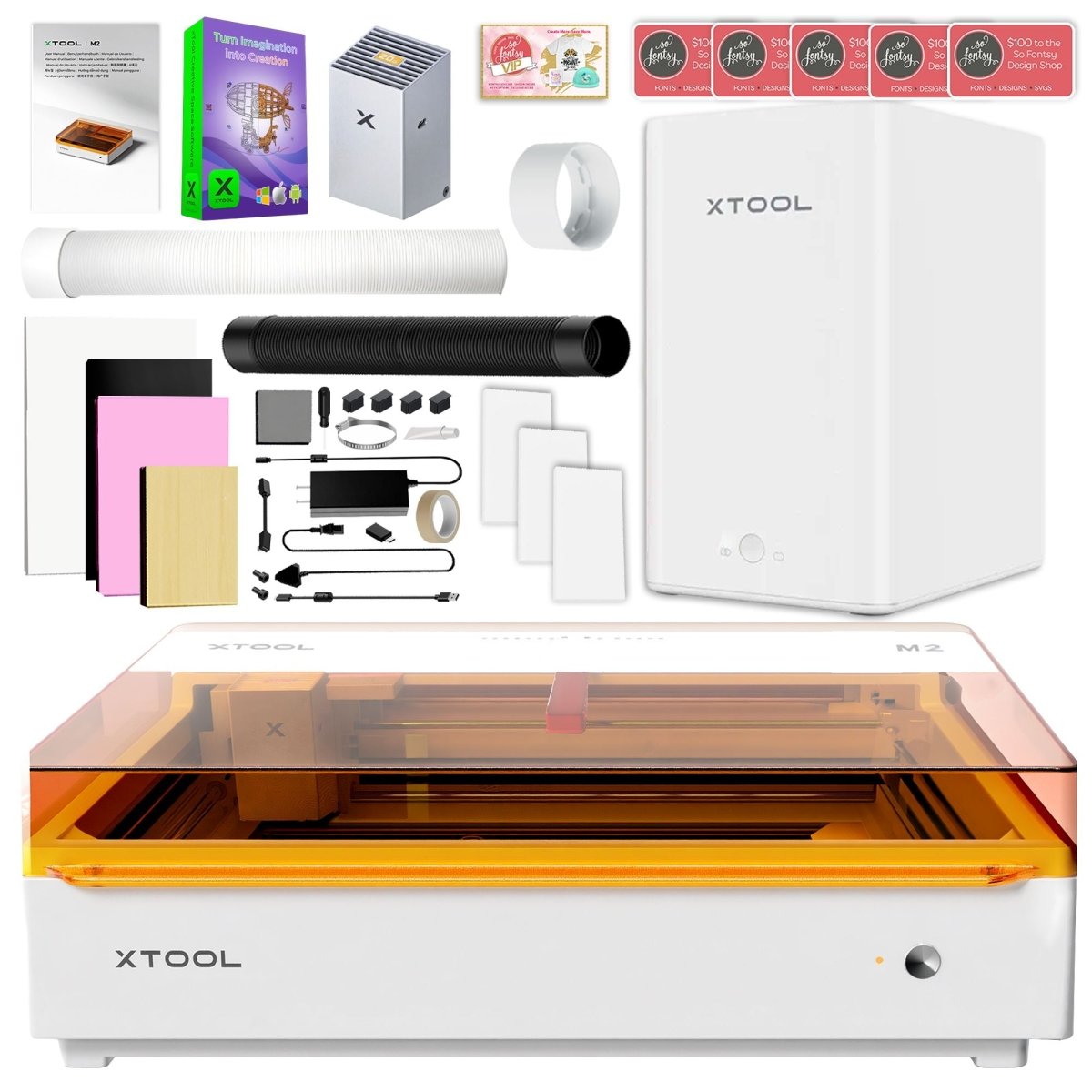 xTool M2 Color Craft Laser – Full Color Printer &amp; Laser Engraver with Air Filter 20W Laser Swing Design 2