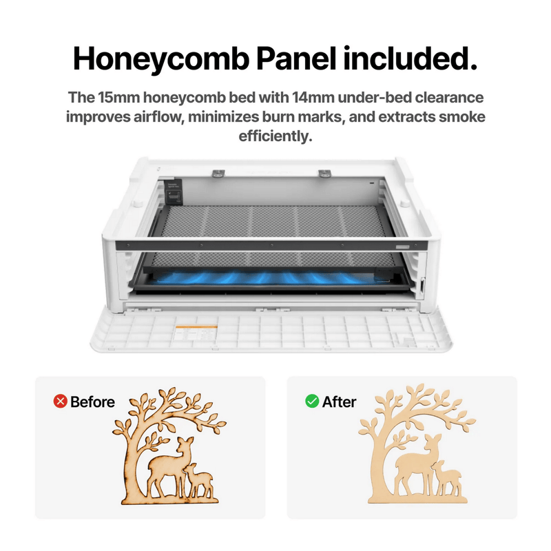 xTool M2 Color Craft Laser Riser Base & Honeycomb Panel Kit Swing Design 7
