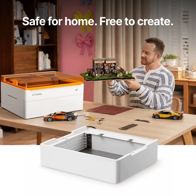 xTool M2 Color Craft Laser Riser Base & Honeycomb Panel Kit Swing Design 9