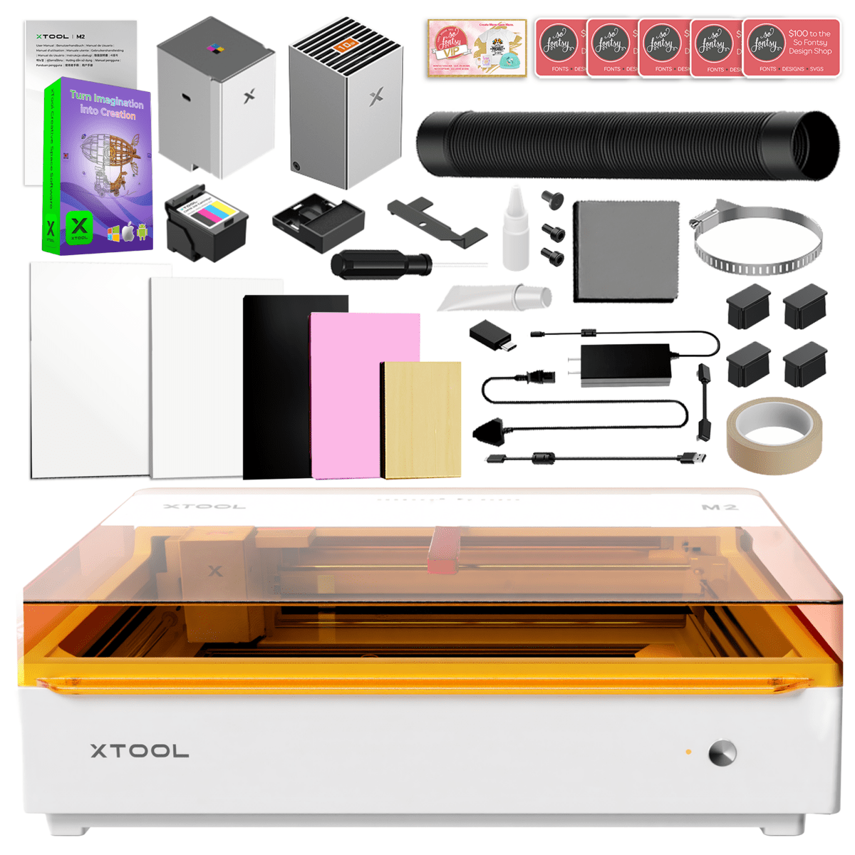 xTool M2 Color Craft Laser with CMYK Inkjet Printing Module 10W Laser Swing Design 1